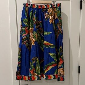 FARM Rio Vibrant Jungle A-Line Skirt